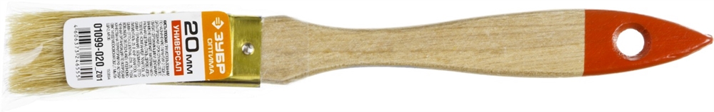 ЗУБР  УНИВЕРСАЛ, 20 мм, светлая щетина, деревянная ручка, плоская кисть (01099-020) 01099-020_z01