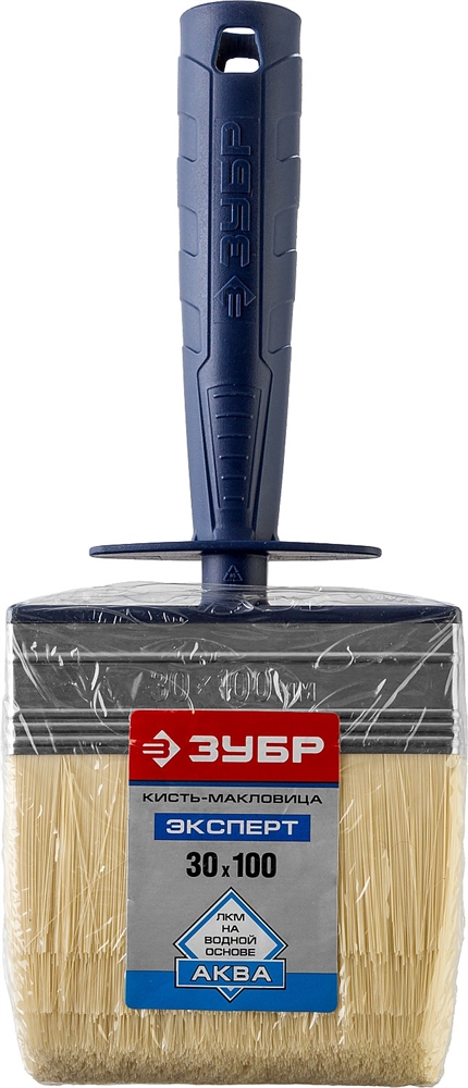 ЗУБР  АКВА, 3 х 10 см, искусственная щетина, пластмассовый корпус, для воднодисперсионных и акриловых ЛКМ, макловица (01817-10) 01817-10