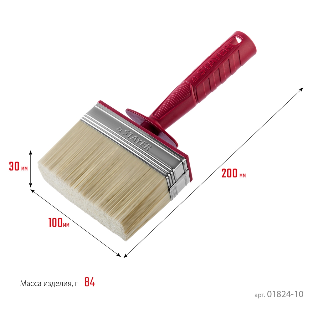 STAYER  UNIVERSAL, 3 х 10 см, светлая щетина, пластмассовый корпус, все виды ЛКМ, макловица (01824-10) 01824-10