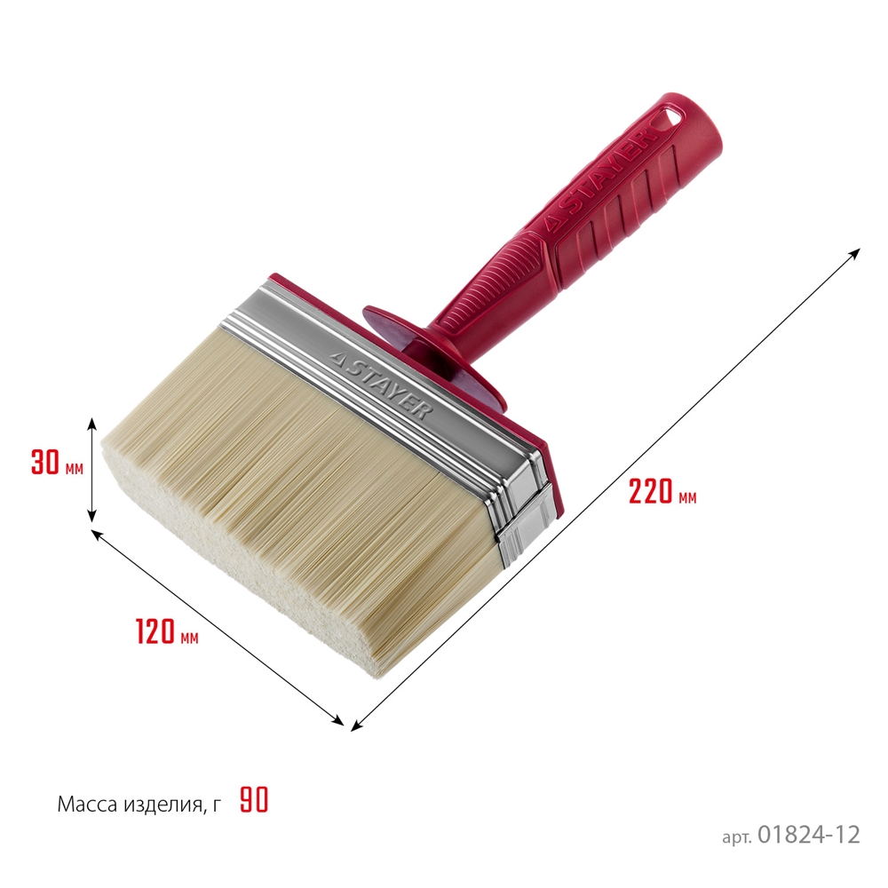 STAYER  UNIVERSAL, 3 х 12 см, светлая щетина, пластмассовый корпус, все виды ЛКМ, макловица (01824-12) 01824-12