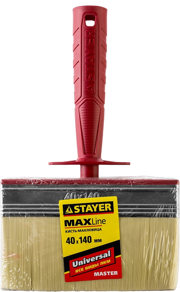 STAYER  UNIVERSAL, 4 х 14 см, светлая щетина, пластмассовый корпус, все виды ЛКМ, макловица (01824-14) 01824-14