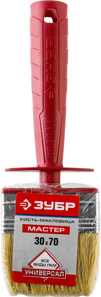 ЗУБР  УНИВЕРСАЛ, 3 х 7 см, светлая щетина, пластмассовый корпус, все виды ЛКМ, макловица (01825-07) 01825-07