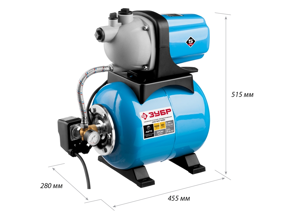 ЗУБР  1000 Вт, бак 20 л, автоматическая насосная станция (НАС-М3-1000) НАС-М3-1000