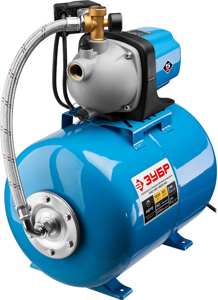ЗУБР  1200 Вт, бак 50 л, автоматическая насосная станция (НАС-М3-1200-50) НАС-М3-1200-50