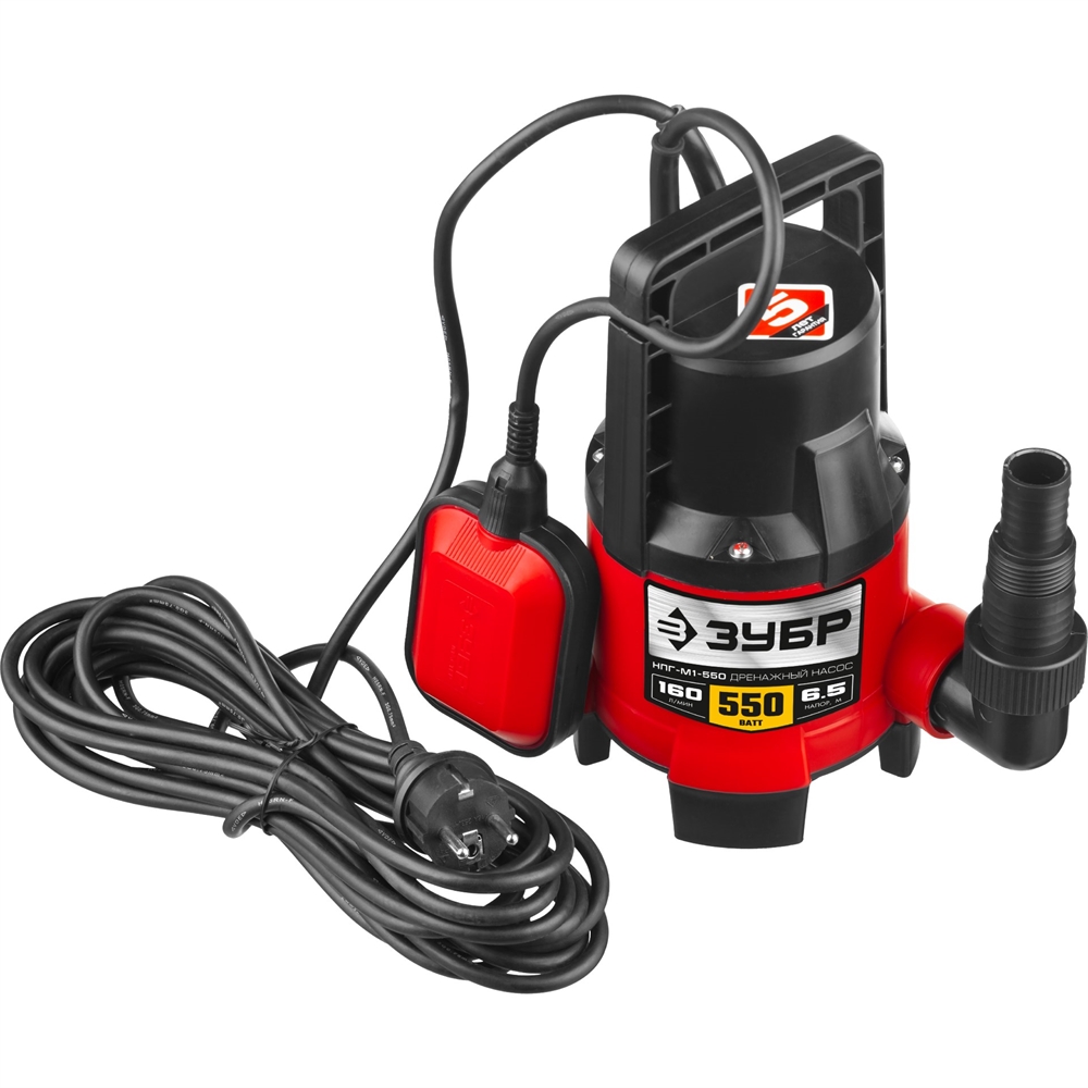 ЗУБР  550 Вт, дренажный насос для грязной воды (НПГ-М1-550) НПГ-М1-550