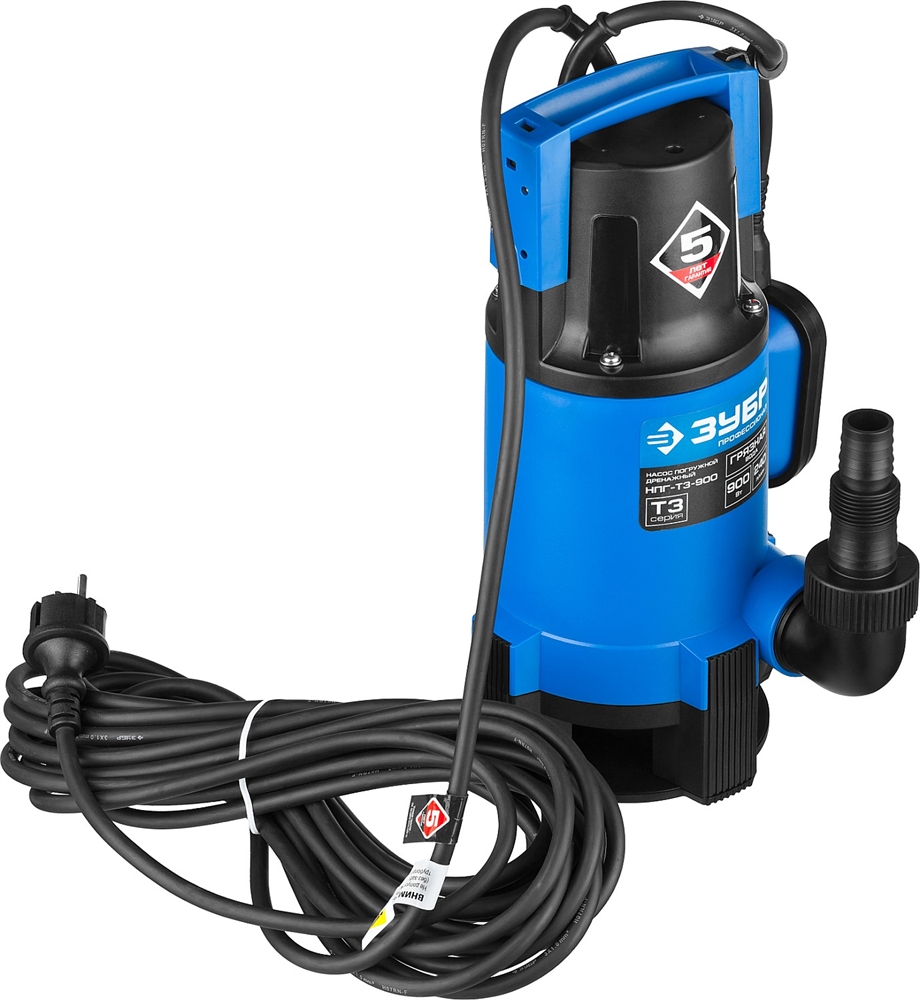 ЗУБР  900 Вт, дренажный насос для грязной воды, Профессионал (НПГ-Т3-900) НПГ-Т3-900