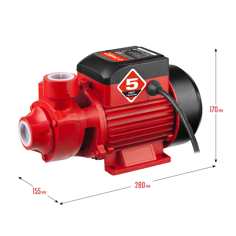 ЗУБР  400 Вт , поверхностный вихревой насос, корпус из чугуна (НС-М1-400-Ч) НС-М1-400-Ч
