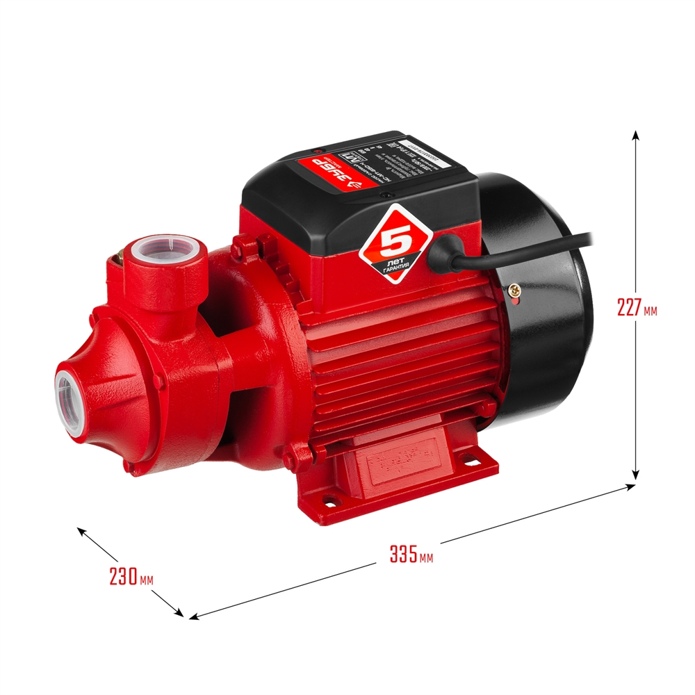 ЗУБР  800 Вт , поверхностный вихревой насос, корпус из чугуна (НС-М1-800-Ч) НС-М1-800-Ч