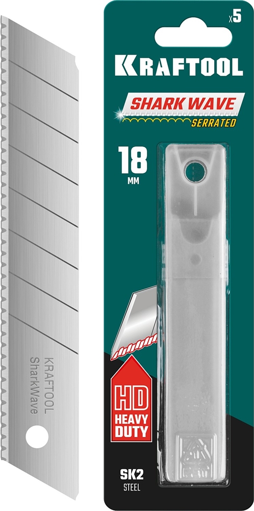 KRAFTOOL  18 мм, 5 шт, сегментированные лезвия (09604-18-S5) 09604-18-S5