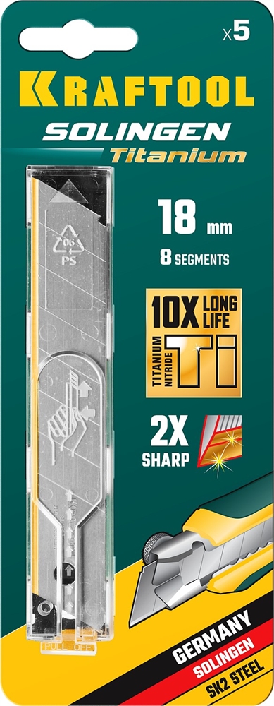 KRAFTOOL  18 мм, 5 шт, сегментированные лезвия (09605-TIN-18-S5) 09605-TIN-18-S5_z02