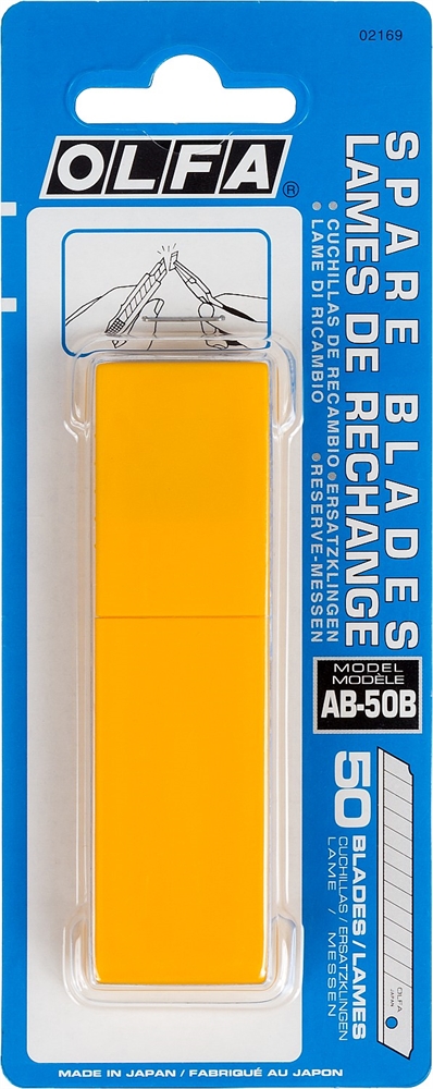OLFA  9 х 80 х 0.38 мм, 50 шт, сегментированные лезвия (OL-AB-50B) OL-AB-50B
