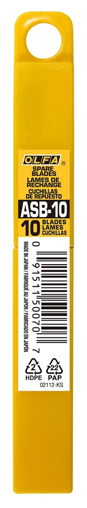 OLFA  9 мм, 10 шт, в боксе, сегментированные лезвия (OL-ASB-10) OL-ASB-10