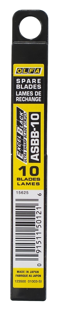 OLFA  EXCEL BLACK, 9 мм, 10 шт, в боксе, сегментированные лезвия (OL-ASBB-10) OL-ASBB-10
