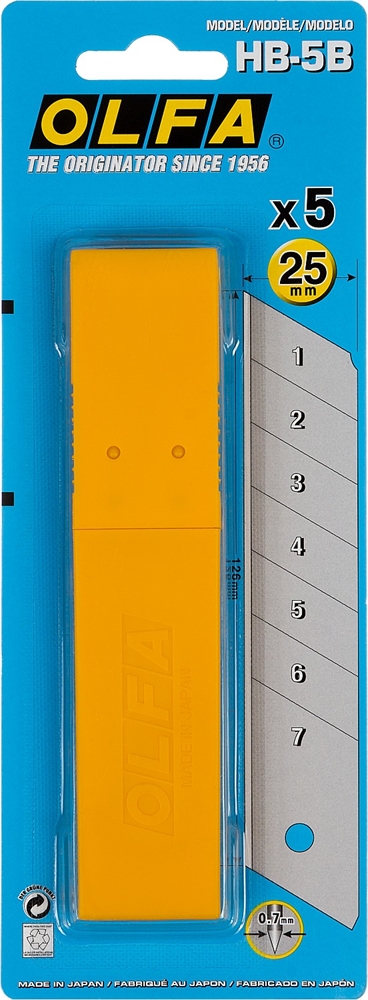 OLFA  25 х 126 х 0.7 мм, 5 шт, сегментированные лезвия (OL-HB-5B) OL-HB-5B