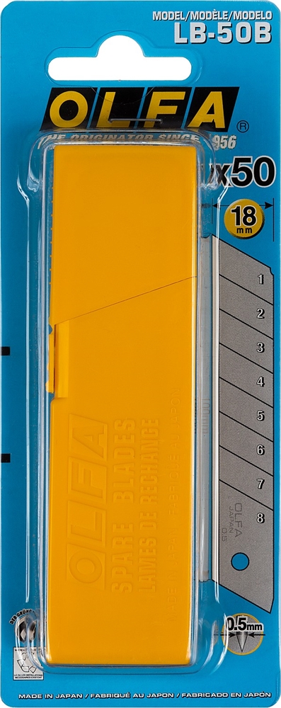 OLFA  18 х 100 х 0.5 мм, 50 шт, сегментированные лезвия (OL-LB-50B) OL-LB-50B