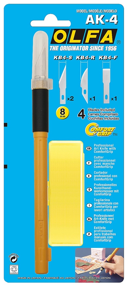 OLFA  с профильными лезвиями 6 мм, 4 шт, перовой нож (OL-AK-4) OL-AK-4