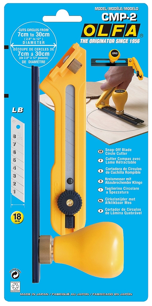 OLFA  с сегментированным лезвием 18х100х0.5 мм, циркульный нож (OL-CMP-2) OL-CMP-2