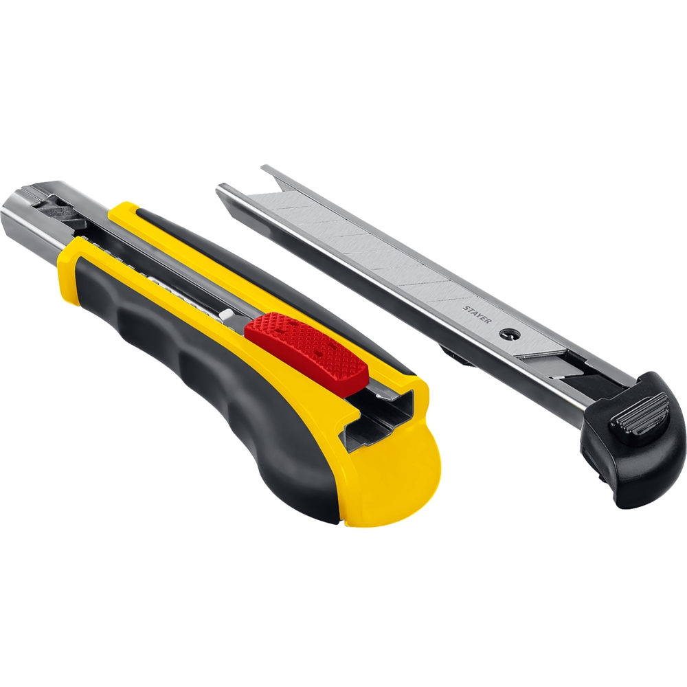 STAYER  HERCULES-18, 18 мм, нож с автозаменой и автостопом с доп. фиксатором, Professional (09165) 09165_z01