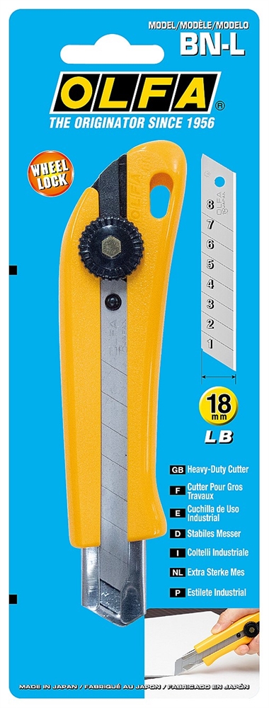 OLFA  18 мм, винтовой фиксатор, нож с выдвижным лезвием (OL-BN-L) OL-BN-L