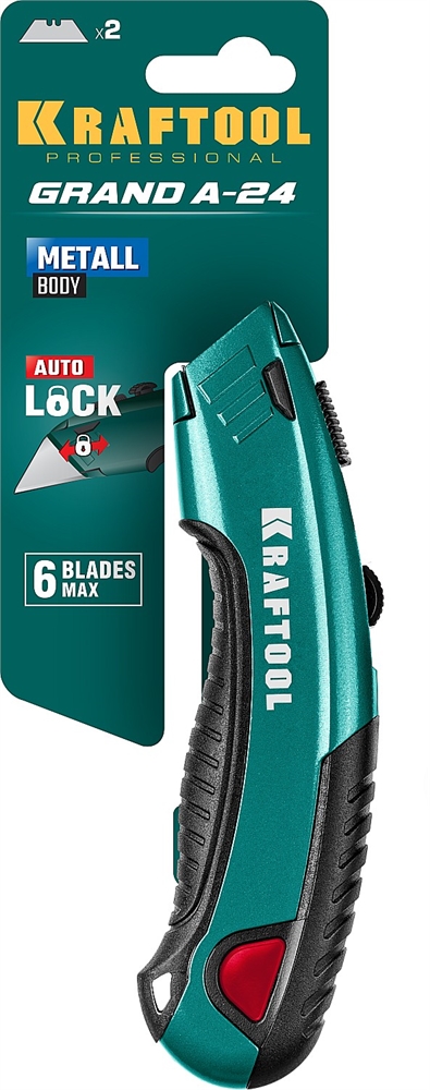 KRAFTOOL  с автостопом, 2 лезвия, универсальный нож (09241) 09241_z02