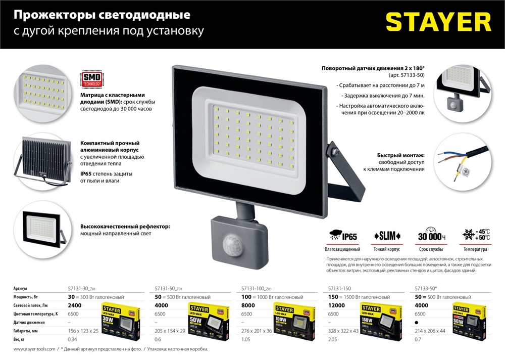 STAYER  MAXStable, 1.6 м, телескопический штатив для 2х прожекторов (56922) 56922_z01