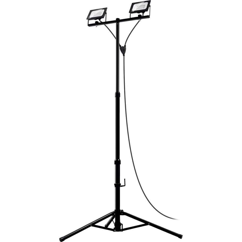 ЗУБР  ПСК 30х2, 2 х 30 Вт, 6500 К, IP 65, 1.6 м, светодиодные прожекторы  на штативе, Профессионал (57145-2-30) 57145-2-30