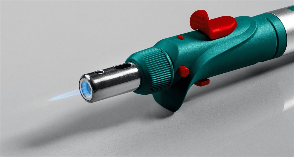 KRAFTOOL  SolderGas, 120 K, 30 - 120 Вт, 1300°С, горелка, фен, пьезоподжиг, набор 10 в 1, газовый паяльник (55503-H10) 55503-H10