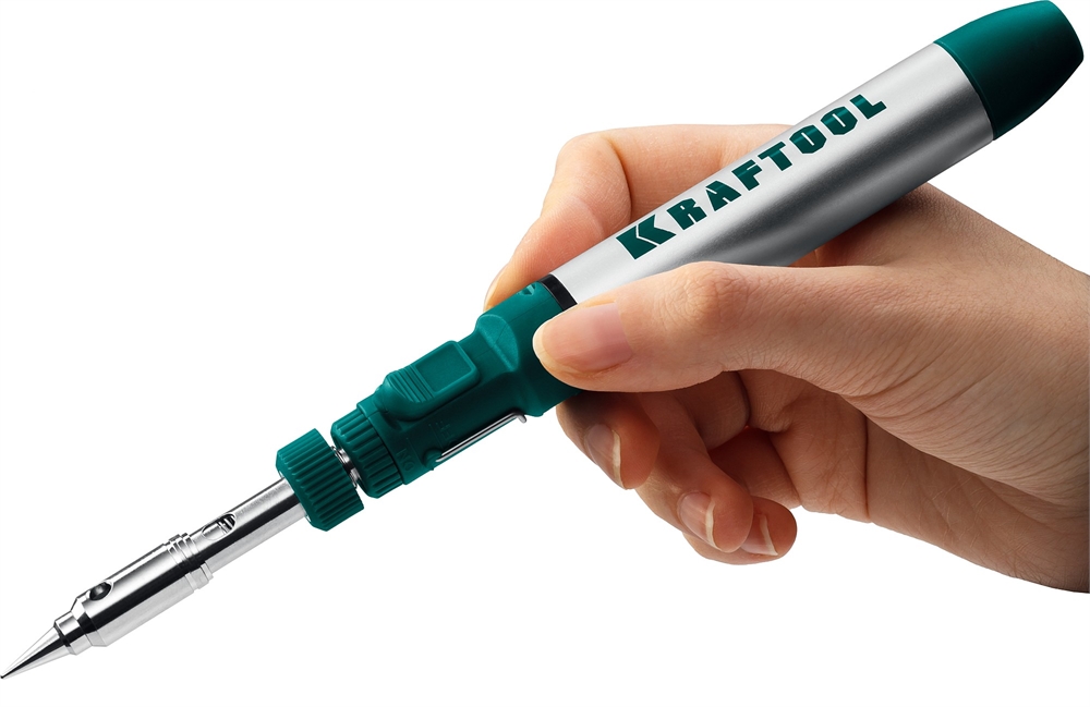 KRAFTOOL  SolderGas, 70 B, 30 - 70 Вт, 1300°С, горелка, фен, набор 8 в 1, газовый паяльник (55504-H8) 55504-H8