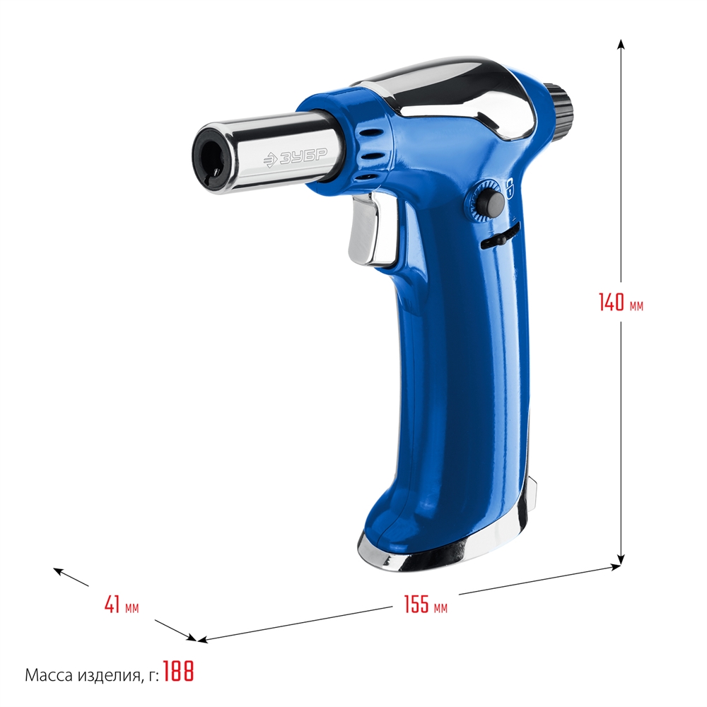 ЗУБР  АГ-17, 1300°C, автономная газовая горелка с пьезоподжигом, Профессионал (55518) 55518