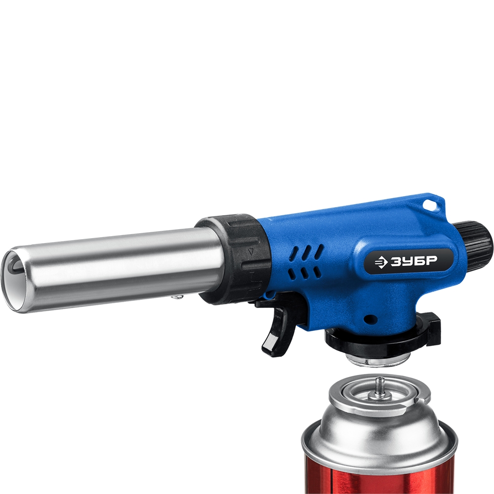 ЗУБР  ГП-500, 1300°C, увеличенный выход пламени, газовая горелка с пьезоподжигом на баллон с цанговым соединением, Профессионал (55552) 55552