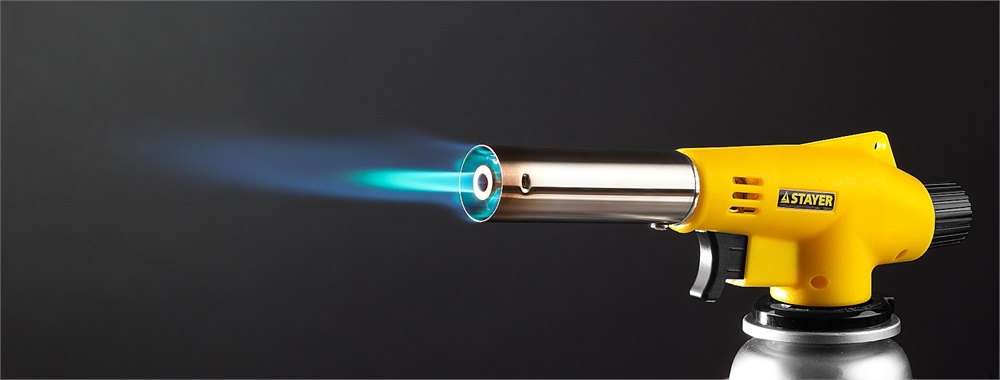 STAYER  MaxTerm MG 100, 1300°C, газовая горелка с пьезоподжигом на баллон с цанговым соединением (55584) 55584