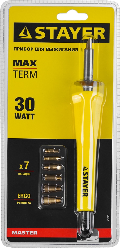 STAYER  MAXTerm, 30 Вт, 7 насадок, прибор для выжигания (45225) 45225