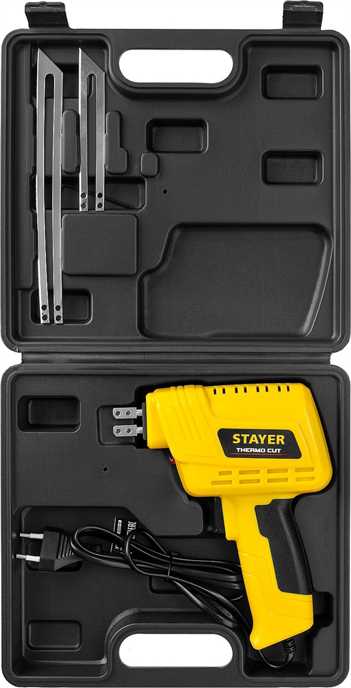 STAYER  Thermo cut, 150 Вт, в наборе: 2 ножа, быстрый рез пенопласта + пластика, прибор для терморезки (45255-H2) 45255-H2