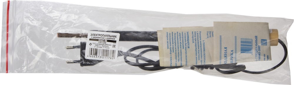 ЭПЦН  Россия, 65 Вт, электропаяльник с деревянной рукояткой (55407-65) 55407-65