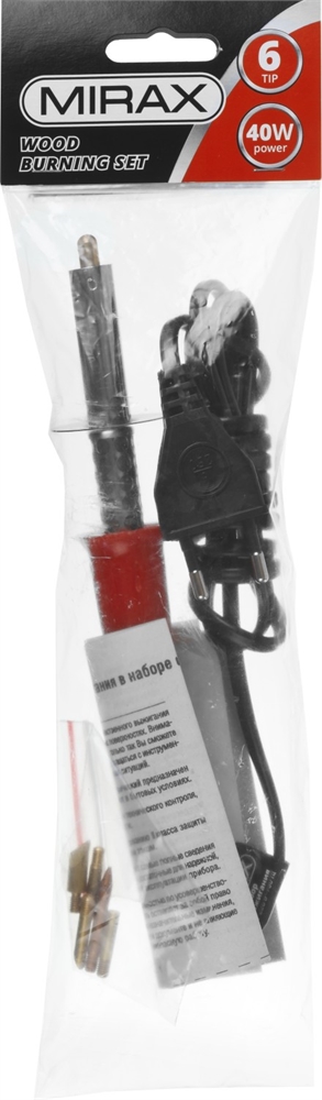 MIRAX  450°C, 220 В, 40 Вт, 6 насадок, прибор для выжигания (55430-H6) 55430-H6