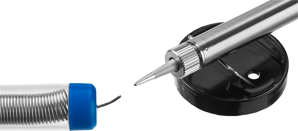 ЗУБР  40 Вт, в наборе: припой + подставка, 2к рукоятка, конус, керамический нагреватель, электропаяльник, Профессионал (55402-40) 55402-40_z01