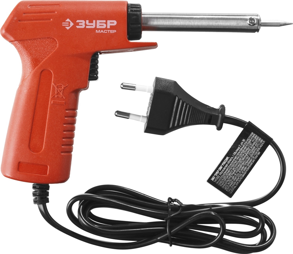 ЗУБР  30 Вт + 70 Вт, конус, электропаяльник с пистолетной рукояткой (55404) 55404
