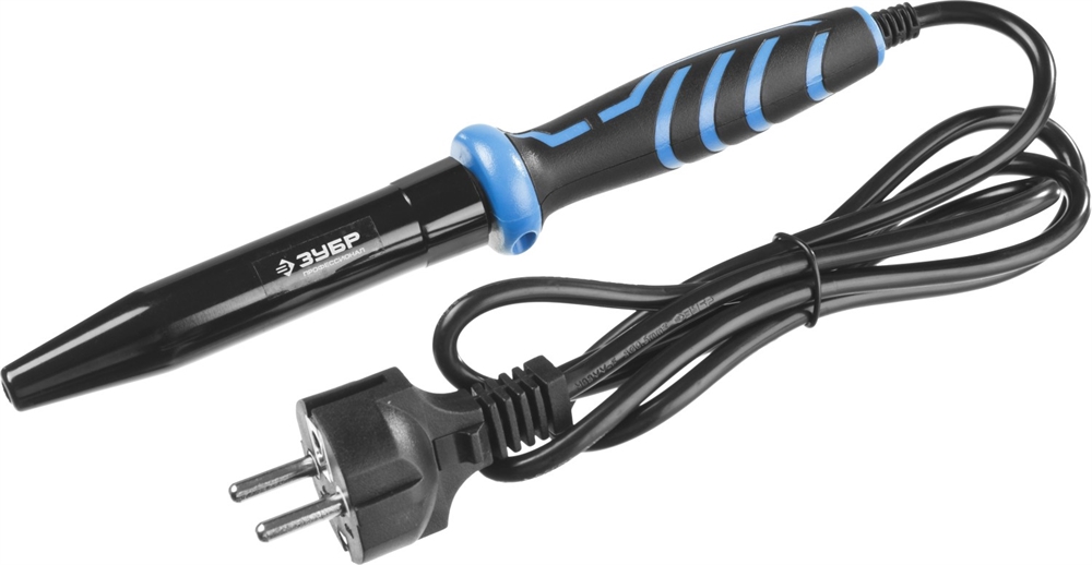 ЗУБР  Ceramic PRO, 60 Вт, керамическим нагреватель, конус, 2-к рукояткой, электропаяльник с защитным колпачком, Профессионал (55413-60) 55413-60