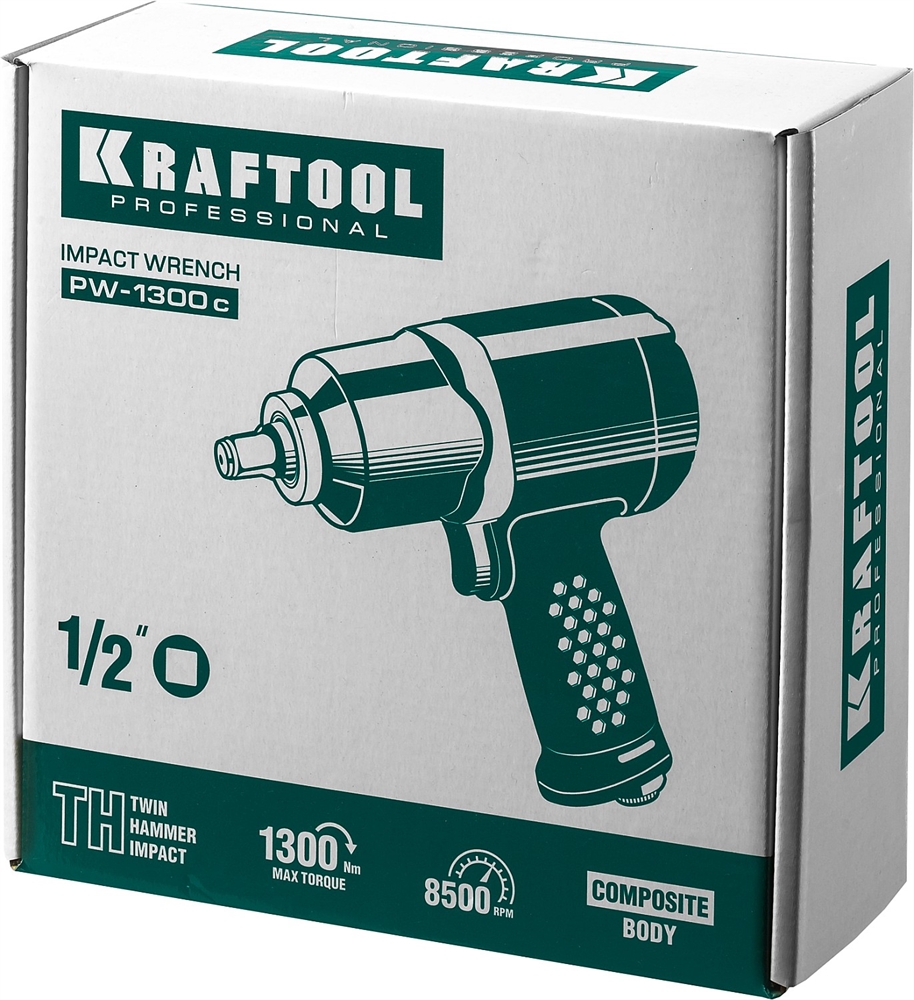 KRAFTOOL  PW-1300c, 1/2″, 1300 Н·м, ударный пневматический гайковерт (64205) 64205