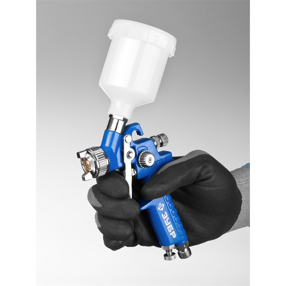 ЗУБР  PRO 150, 0.8 мм, пневматический краскопульт с верхним бачком, Профессионал (06454-0.8) 06454-0.8