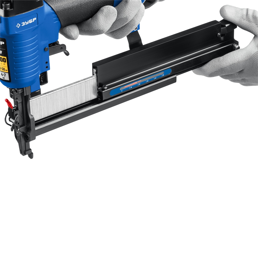 ЗУБР Т55/300, пневматический нейлер-степлер 18Ga 2-в-1:  для скоб тип 55 (16-40мм) и гвоздей тип 300 (10-50 мм), Профессионал (31937) 31937