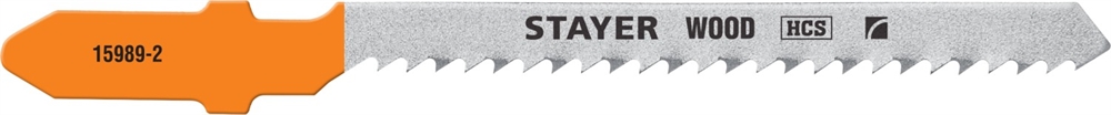STAYER  T119BO, 2 шт, 50 мм / 2 мм, T-хвост., HCS сталь, фигурный рез дерева/фанеры/ДСП, полотна для лобзика, Professional (15989-2) 15989-2_z02