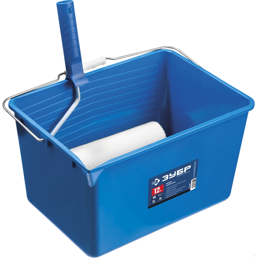 ЗУБР  12 л, высокопрочное, малярное пластиковое ведро, Профессионал (0609-12) 0609-12_z02