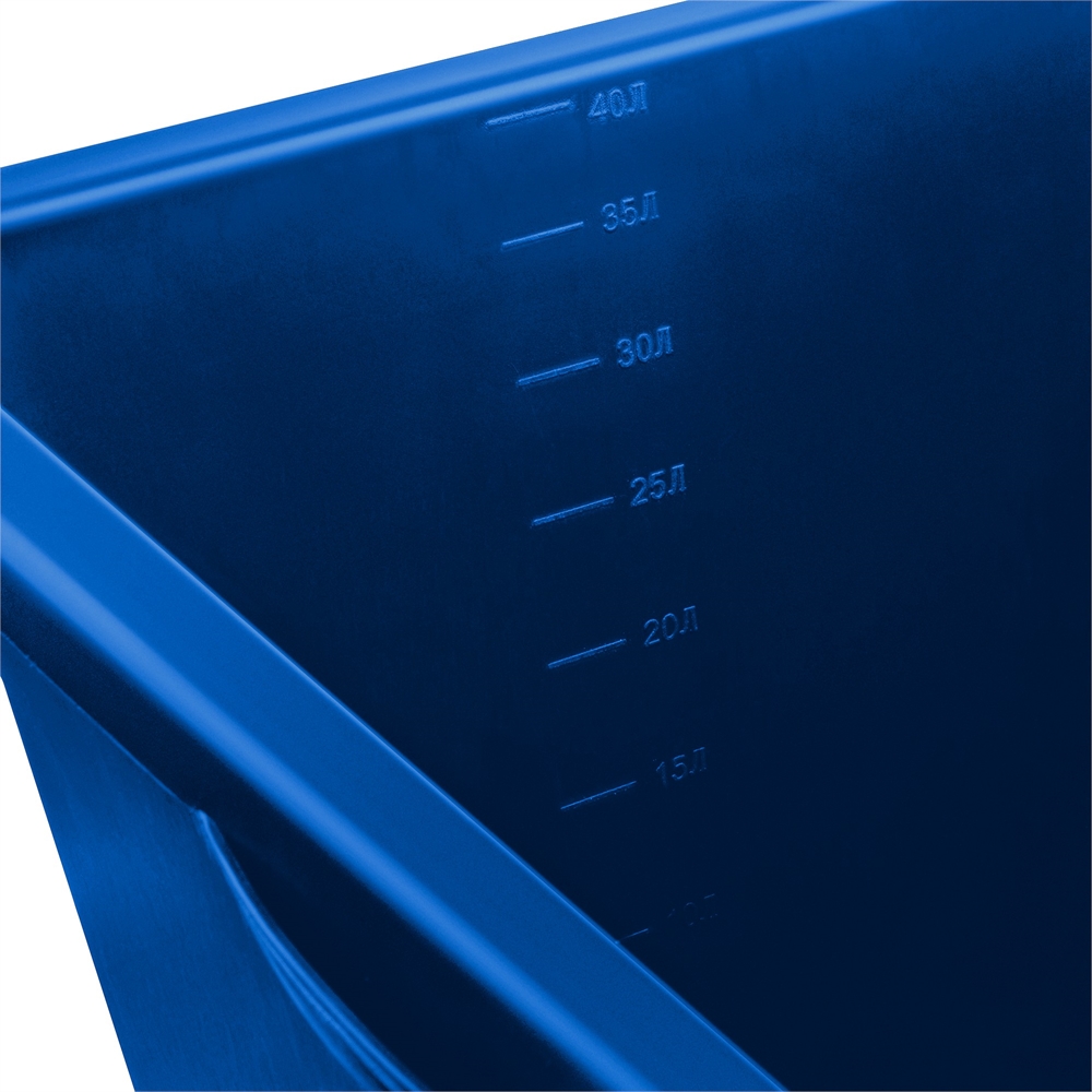 ЗУБР  40 л, первичный высокопрочный пластик, усиленный прямоугольный строительный таз (06096-45) 06096-45