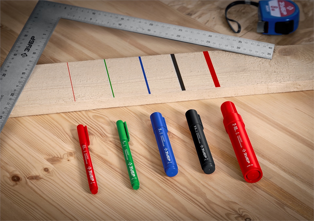 ЗУБР  МП-300, 2 мм, заостренный, черный, перманентный маркер, Профессионал (06322-2) 06322-2