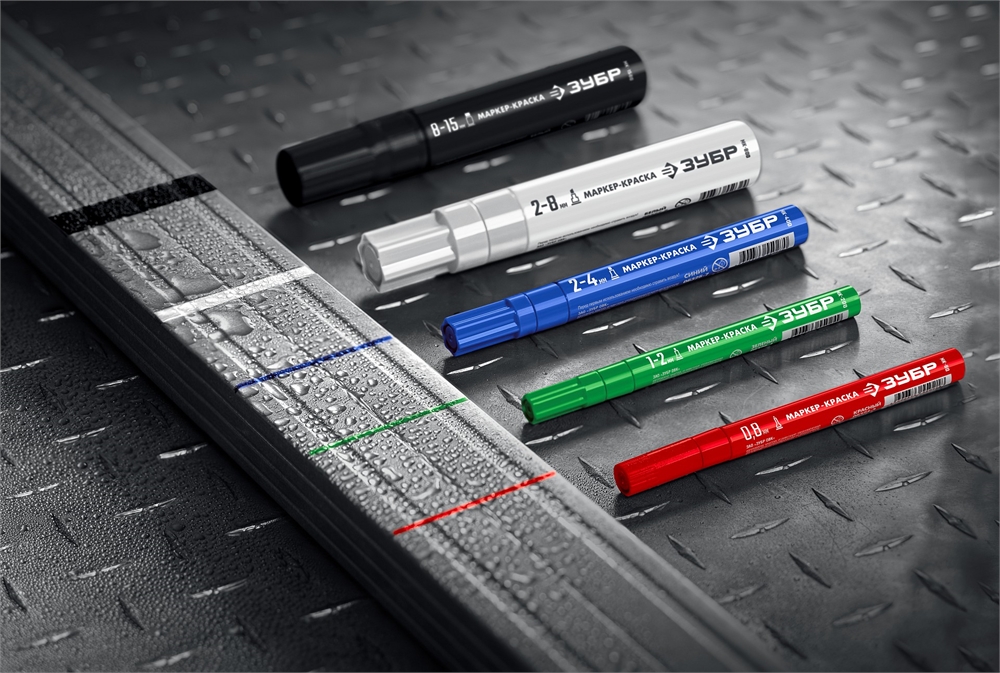 ЗУБР  МК-200, 1 мм, круглый, красный, маркер-краска, Профессионал (06326-3) 06326-3