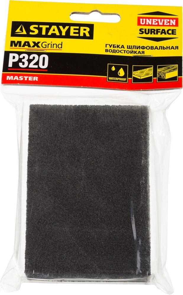 STAYER  Р320, 100 х 68 х 26 мм, четырехсторонняя, шлифовальная губка (3560-4) 3560-4