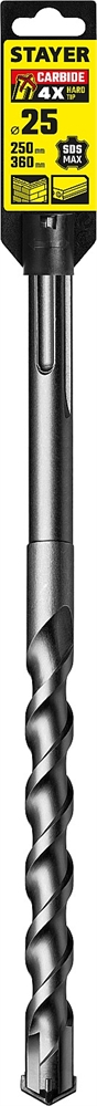 STAYER  Hercules-4Х, 25 x 250/360 мм, SDS-max бур, Professional (29370-250-25) 29370-250-25