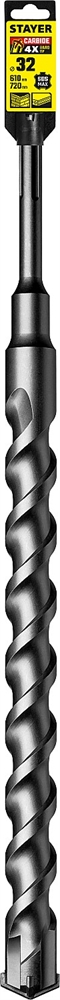 STAYER  Hercules-4Х, 32 x 610/720 мм, SDS-max бур, Professional (29370-610-32) 29370-610-32