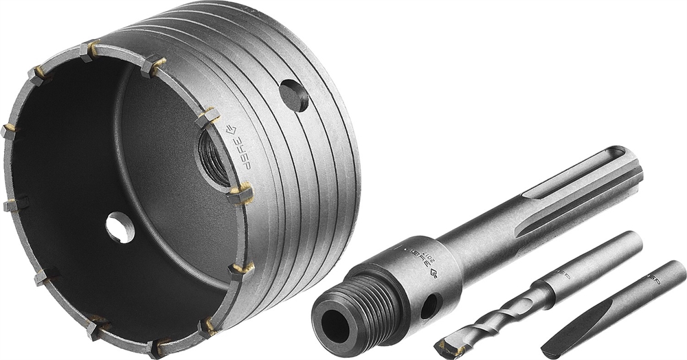 ЗУБР  100 мм, SDS - Plus, 12Т, коронка по бетону с державкой, Профессионал (2918-100) 2918-100